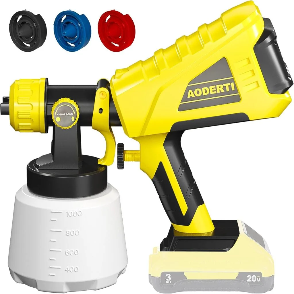 Cordless Paint Sprayer for DEWALT 20V Max Battery, HVLP Electric Tools Spray Paint Gun, Paint Sprayers for Home Interior and Exterior/Furniture/Cabinets/Walls/Fence/Ceiling (Battery NOT Included)