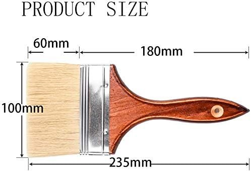 10PCS Decking and Stain Paint Brush Walls Brush Angle sash Bristal Chip Brushes 4Inch for Walls Paint,Gesso,Glues,Varnishes,Stains,Artwork Multi-Purpose Projects