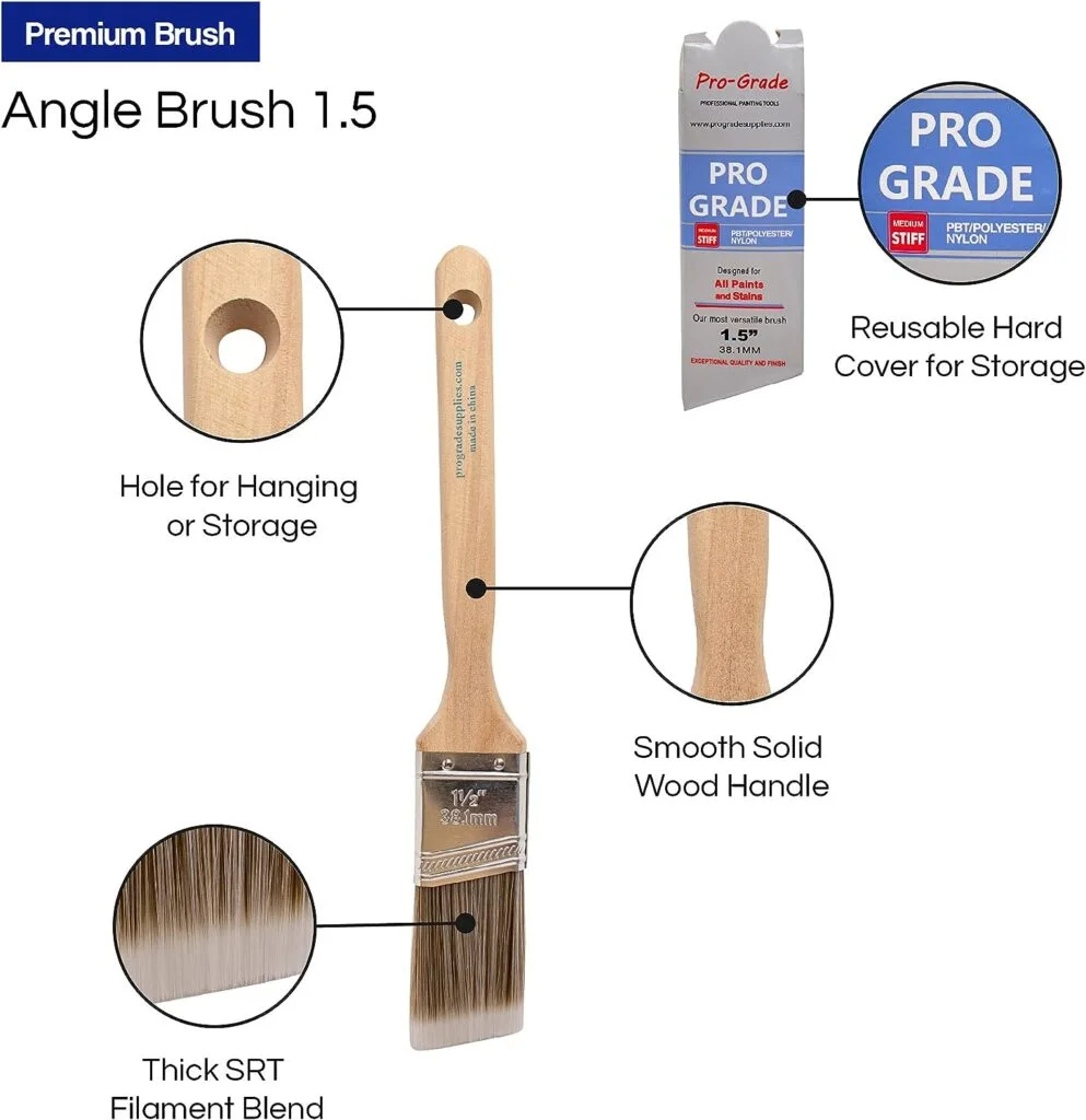 Pro Grade - Paint Brushes - 12Ea 1.5 Angle Brushes
