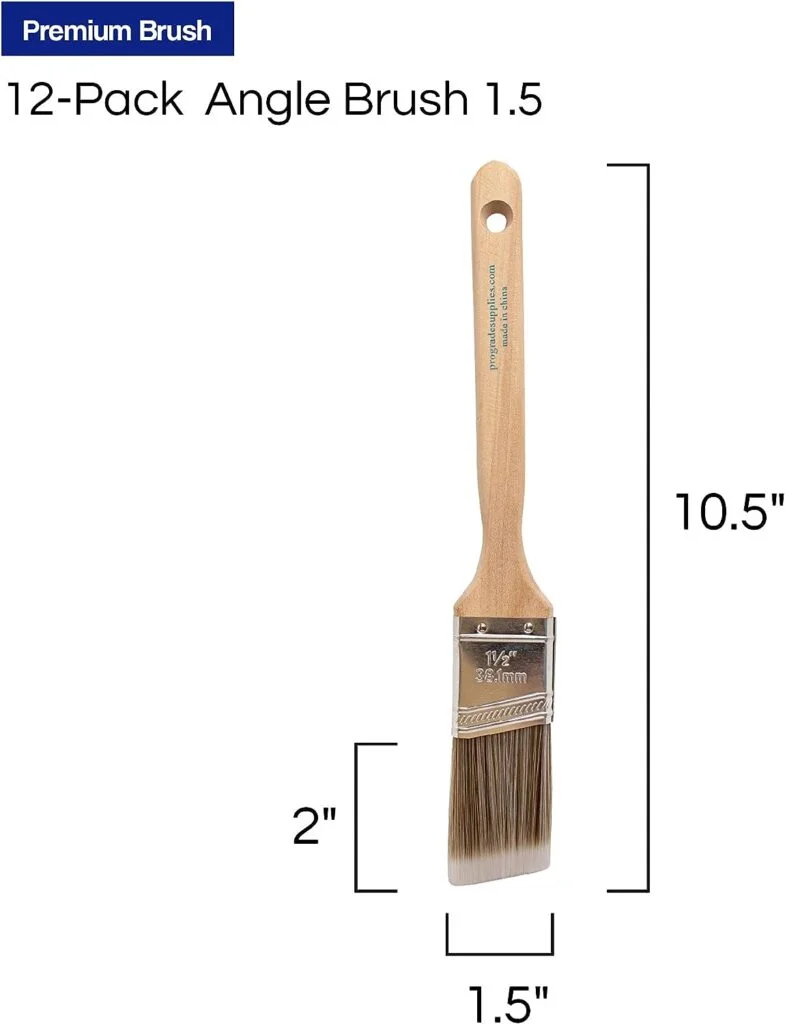 Pro Grade - Paint Brushes - 12Ea 1.5 Angle Brushes