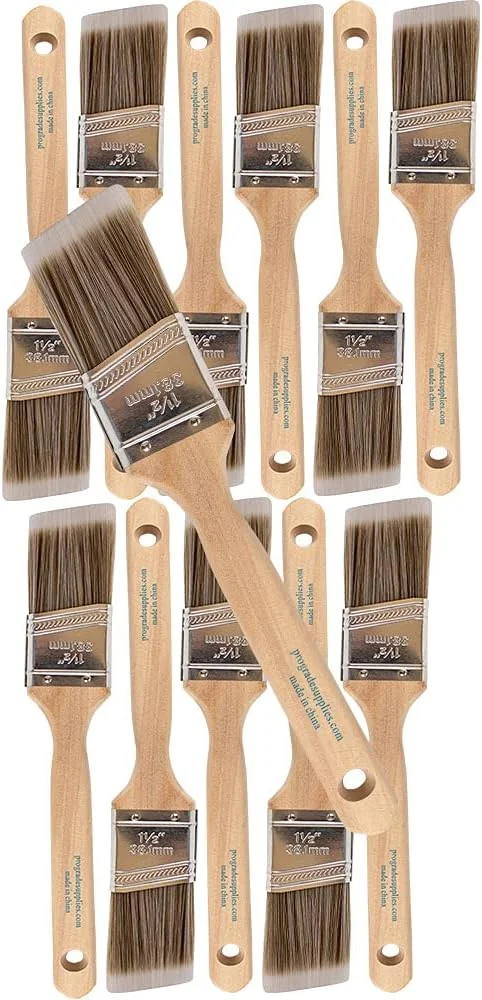 Pro Grade – Paint Brushes – 12Ea 1.5″ Angle Brushes Review