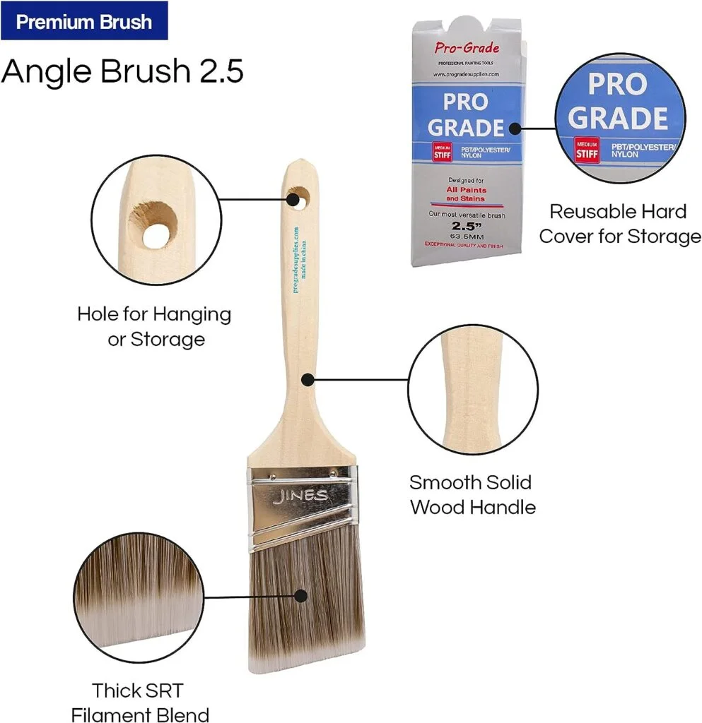 Pro Grade - Paint Brushes - 12Ea 2.5 Angle Brushes