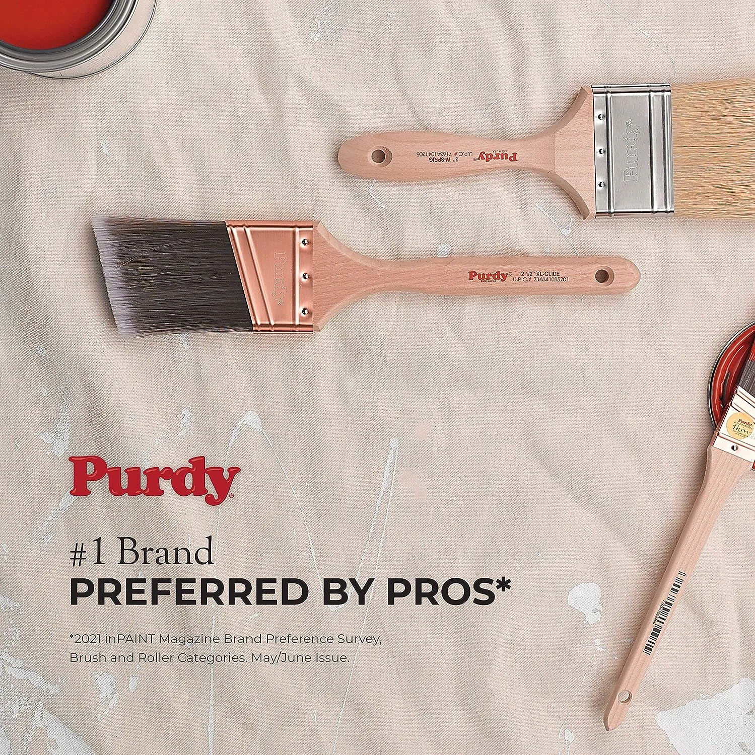Purdy 144324330 XL Series Pip Enamel/Wall Paint Brush, 3 inch