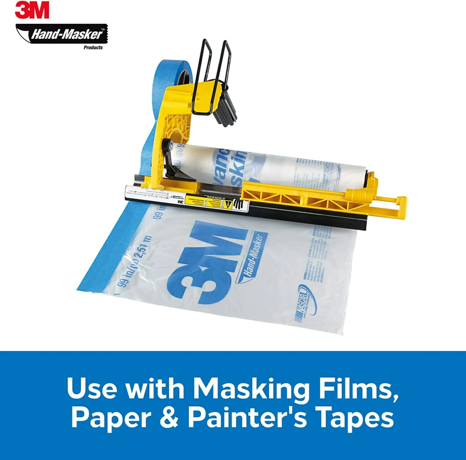 Scotch Hand-Masker M3000 Tool Painters Tape and Masking Film Dispenser Kit, Protects Surfaces from Paint Splatters, Includes Painters Tape and Masking Film, 1 Kit